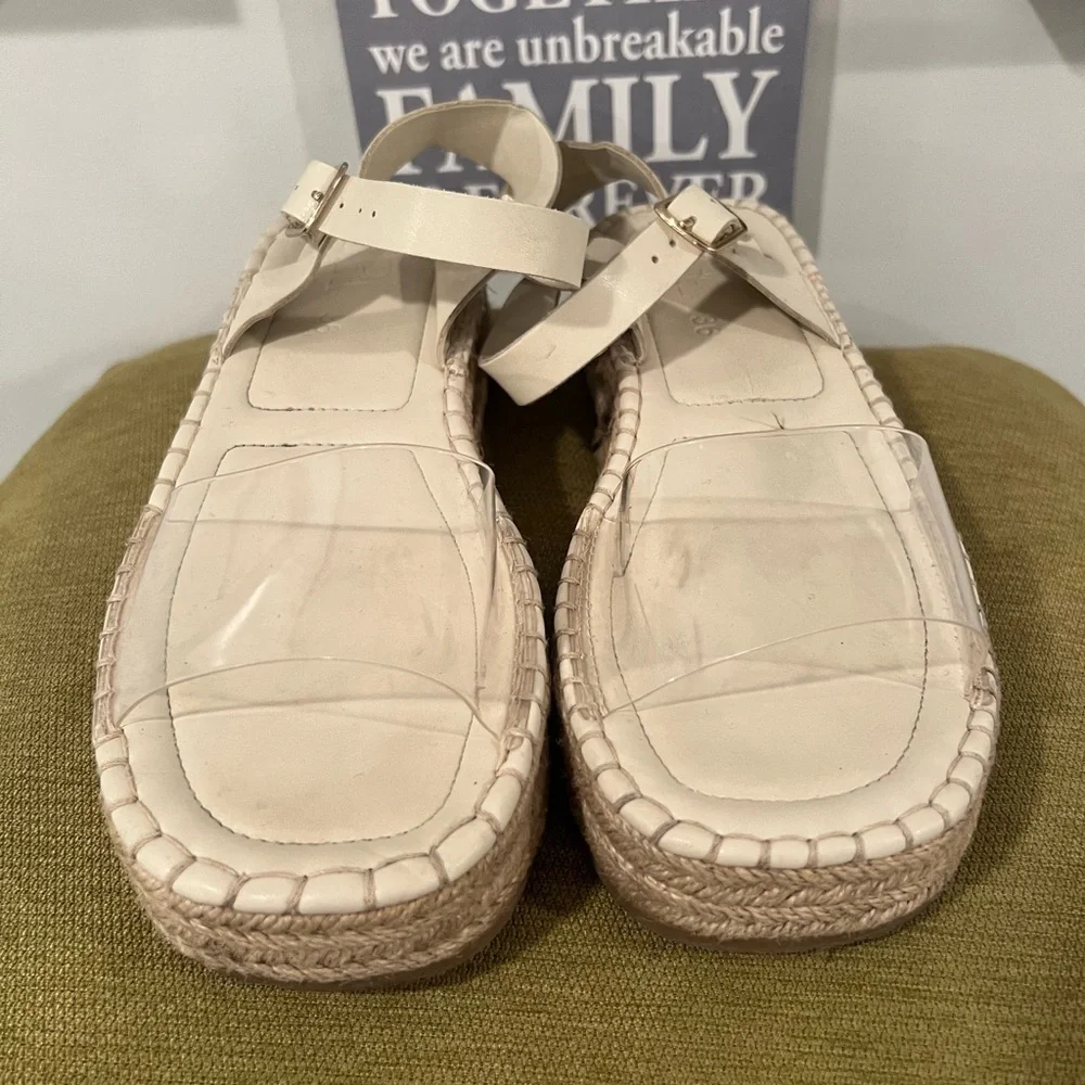 ZARA women beige espadrilles sandals/size 6 - Picture 9 of 14